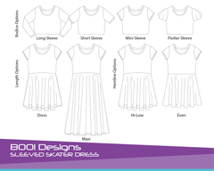 PDF Pattern: Sleeved Skater Dress