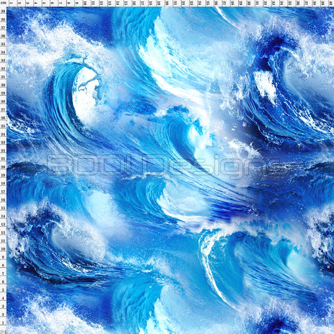 Spandex Waves Blue